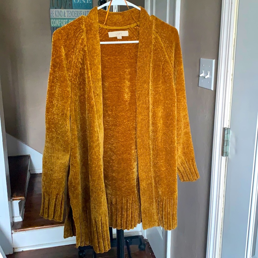 Golden velour cardigan